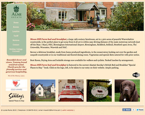 Mows Hill Bed and Breakfast website - please click to see full site
